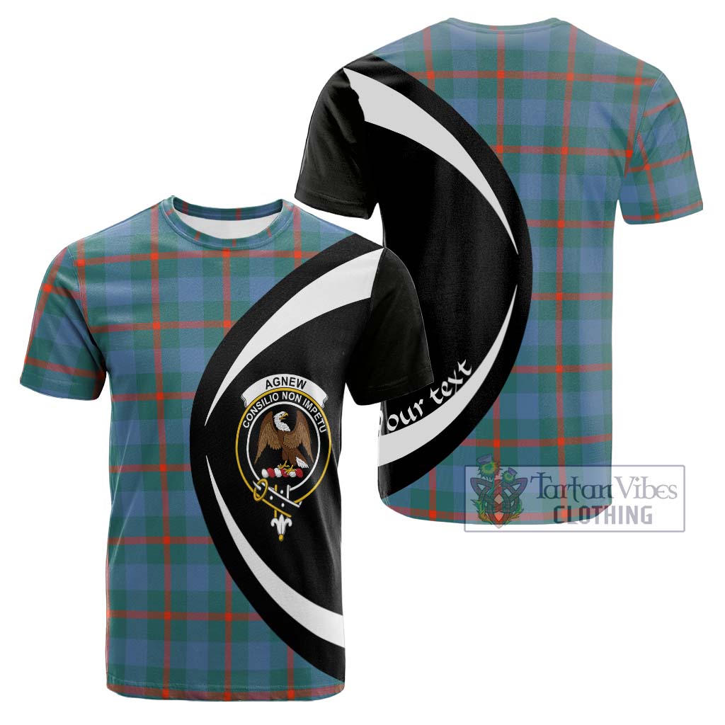 Tartan Vibes Clothing Agnew Ancient Tartan Cotton T-shirt with Family Crest Circle Style