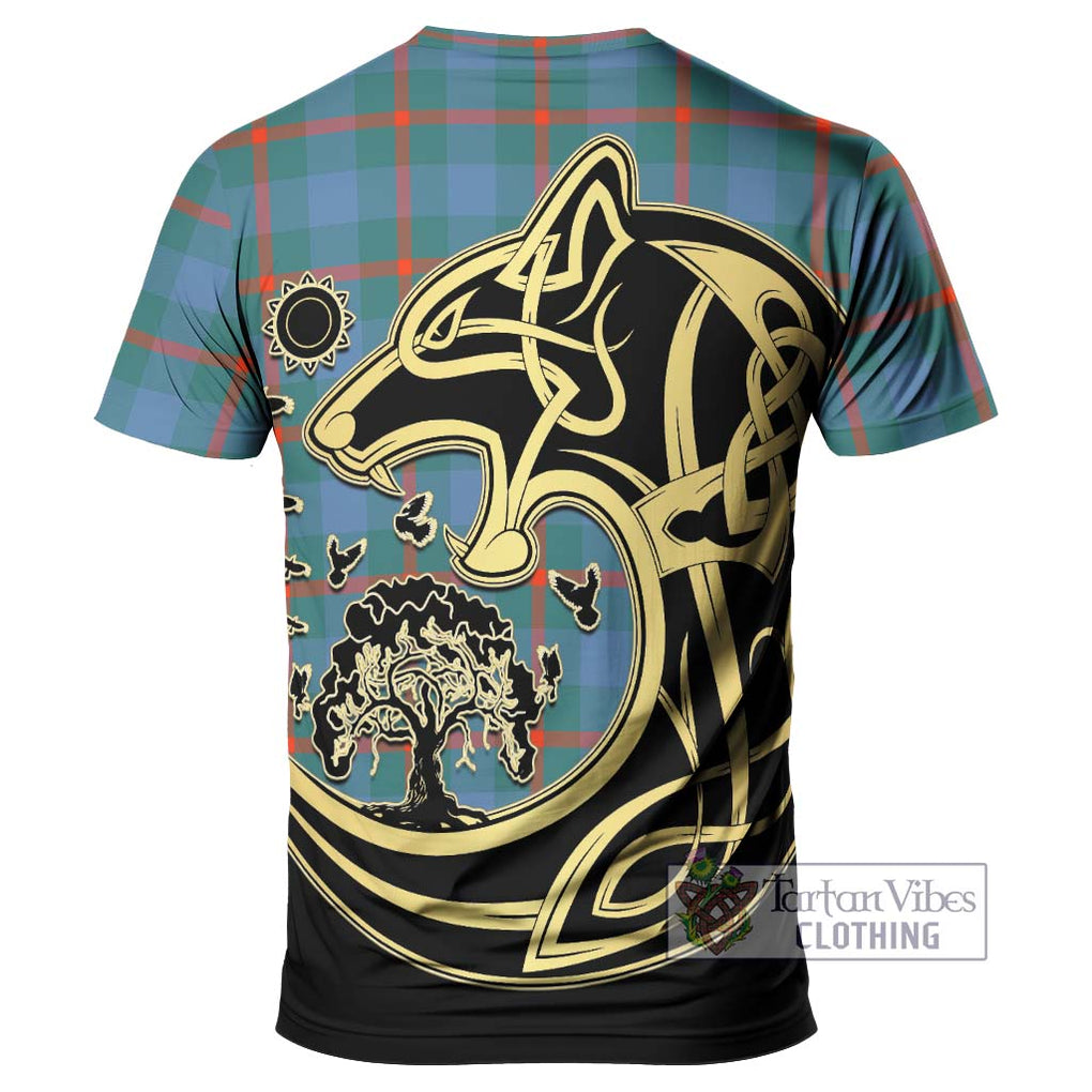 Agnew Ancient Tartan T-Shirt with Family Crest Celtic Wolf Style - Tartan Vibes Clothing