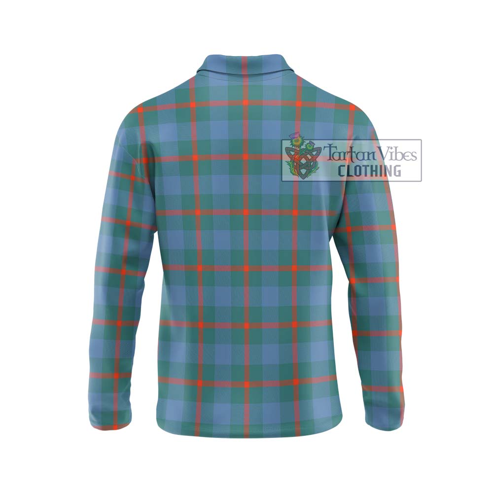 Agnew Ancient Tartan Long Sleeve Polo Shirt with Family Crest DNA In Me Style - Tartanvibesclothing Shop