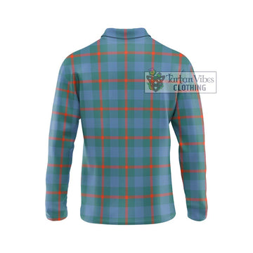 Agnew Ancient Tartan Long Sleeve Polo Shirt with Family Crest DNA In Me Style