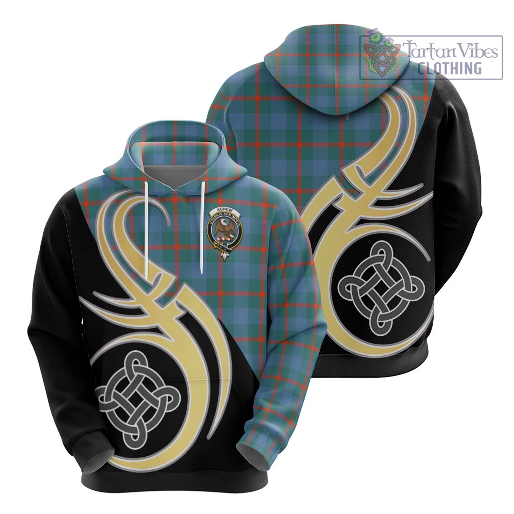 Agnew Ancient Tartan Hoodie with Family Crest and Celtic Symbol Style - Tartan Vibes Clothing