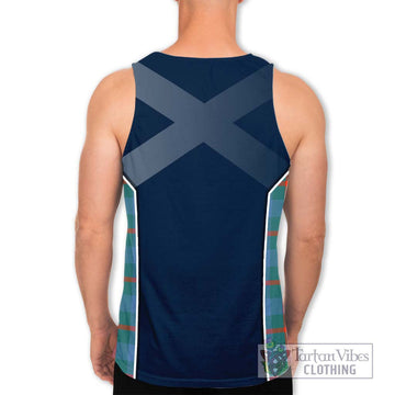 Agnew Ancient Tartan Men's Tank Top with Family Crest and Lion Rampant Vibes Sport Style