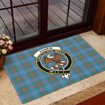 Agnew Ancient Tartan Door Mat with Family Crest