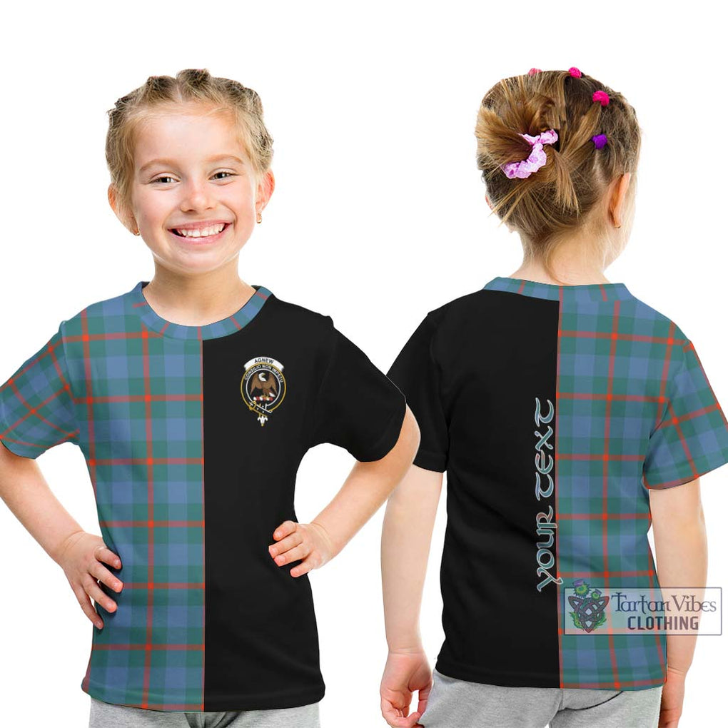 Agnew Ancient Tartan Kid T-Shirt with Family Crest and Half Of Me Style - Tartanvibesclothing Shop