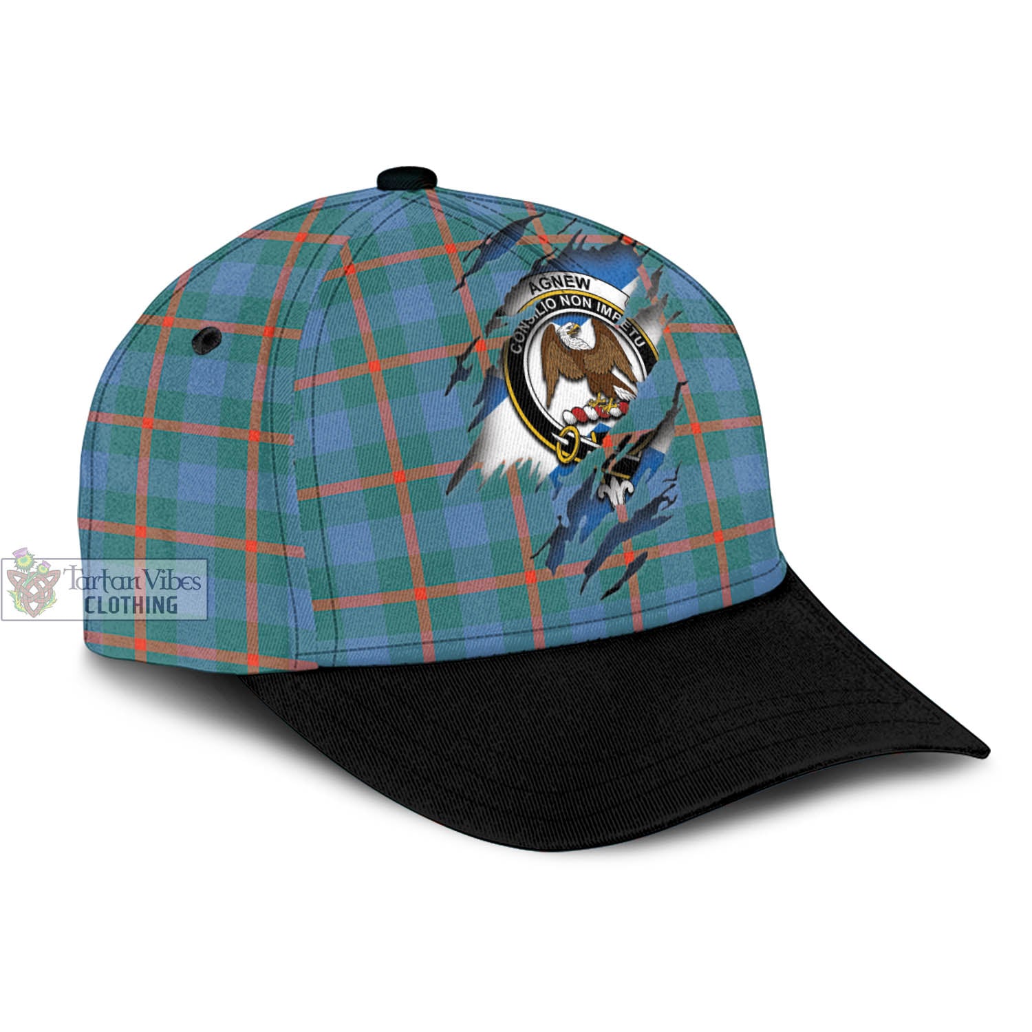 Tartan Vibes Clothing Agnew Ancient Tartan Classic Cap with Family Crest In Me Style