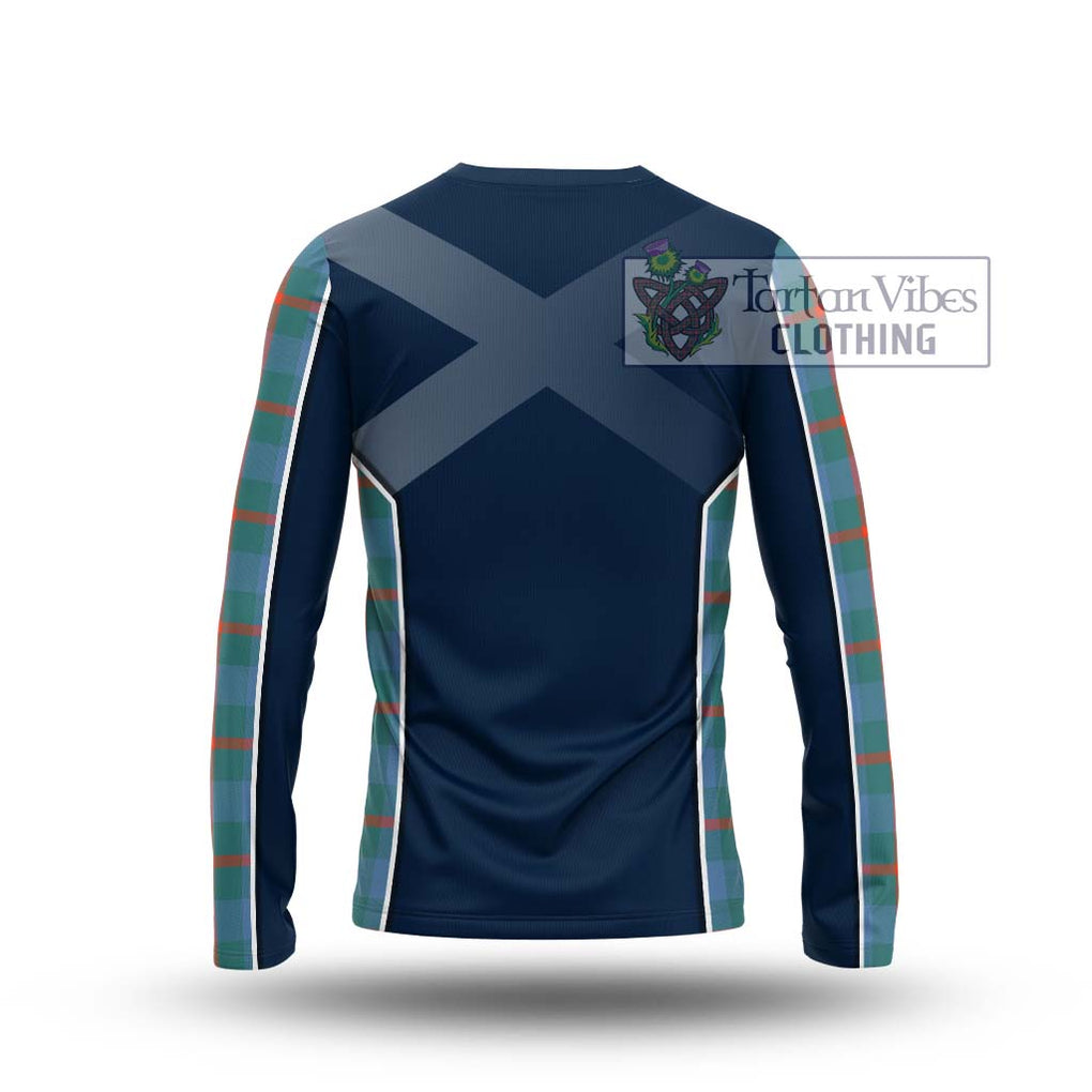 Agnew Ancient Tartan Long Sleeve T-Shirt with Family Crest and Lion Rampant Vibes Sport Style - Tartan Vibes Clothing