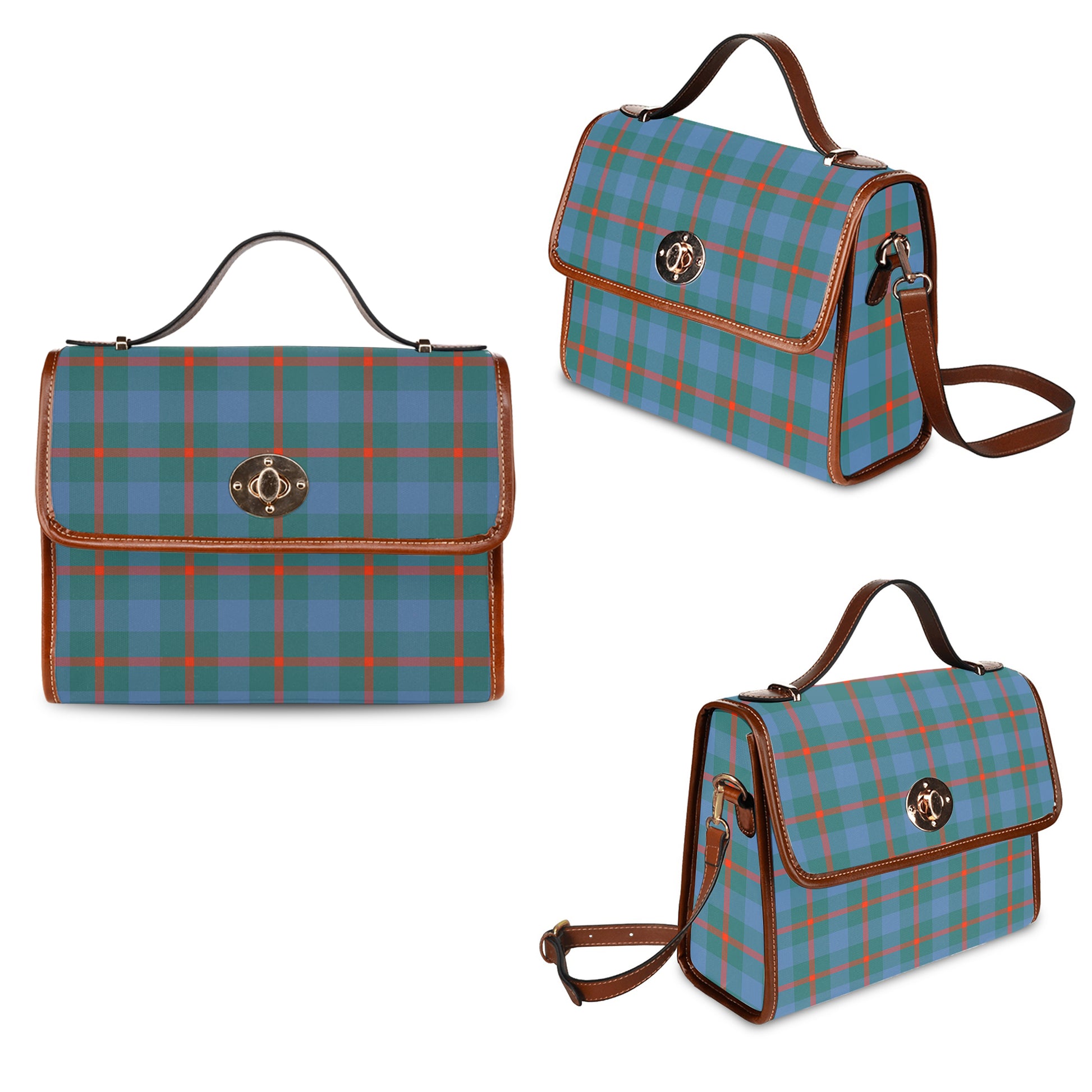 Agnew Ancient Tartan Leather Strap Waterproof Canvas Bag - Tartanvibesclothing