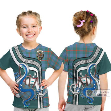 Agnew Ancient Tartan Kid T-Shirt with Epic Bagpipe Style