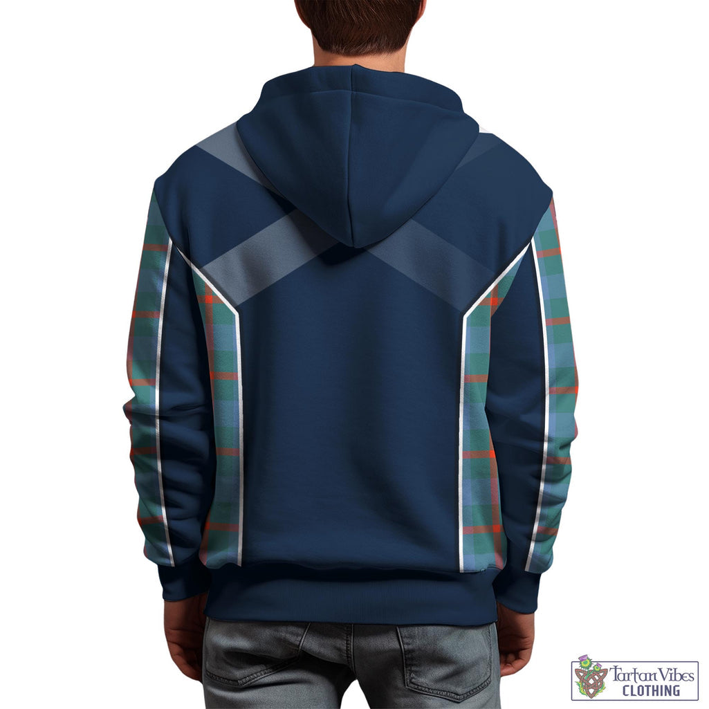 Tartan Vibes Clothing Agnew Ancient Tartan Hoodie with Family Crest and Scottish Thistle Vibes Sport Style