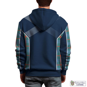 Agnew Ancient Tartan Hoodie with Family Crest and Scottish Thistle Vibes Sport Style