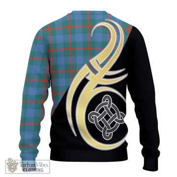 Agnew Ancient Tartan Ugly Sweater with Family Crest and Celtic Symbol Style