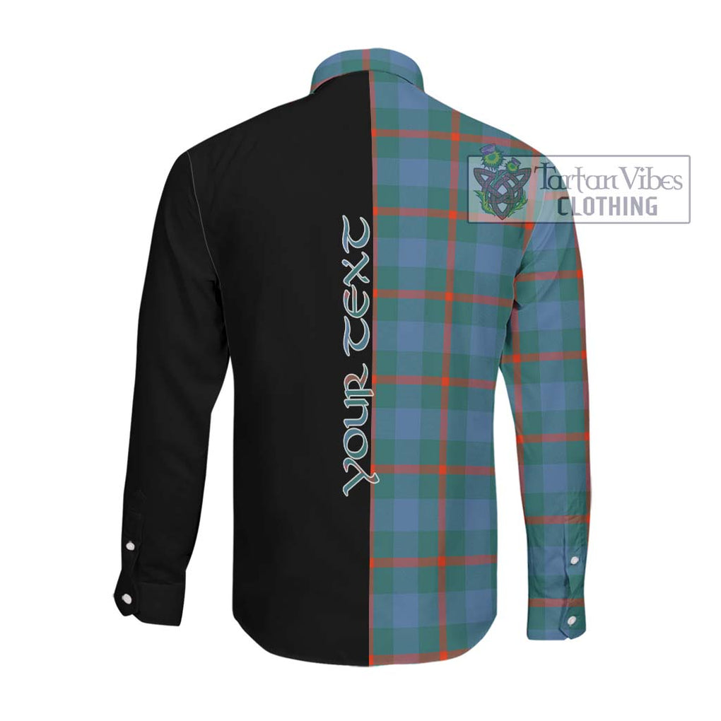 Agnew Ancient Tartan Long Sleeve Button Shirt with Family Crest and Half Of Me Style Men's Shirt - Tartanvibesclothing Shop