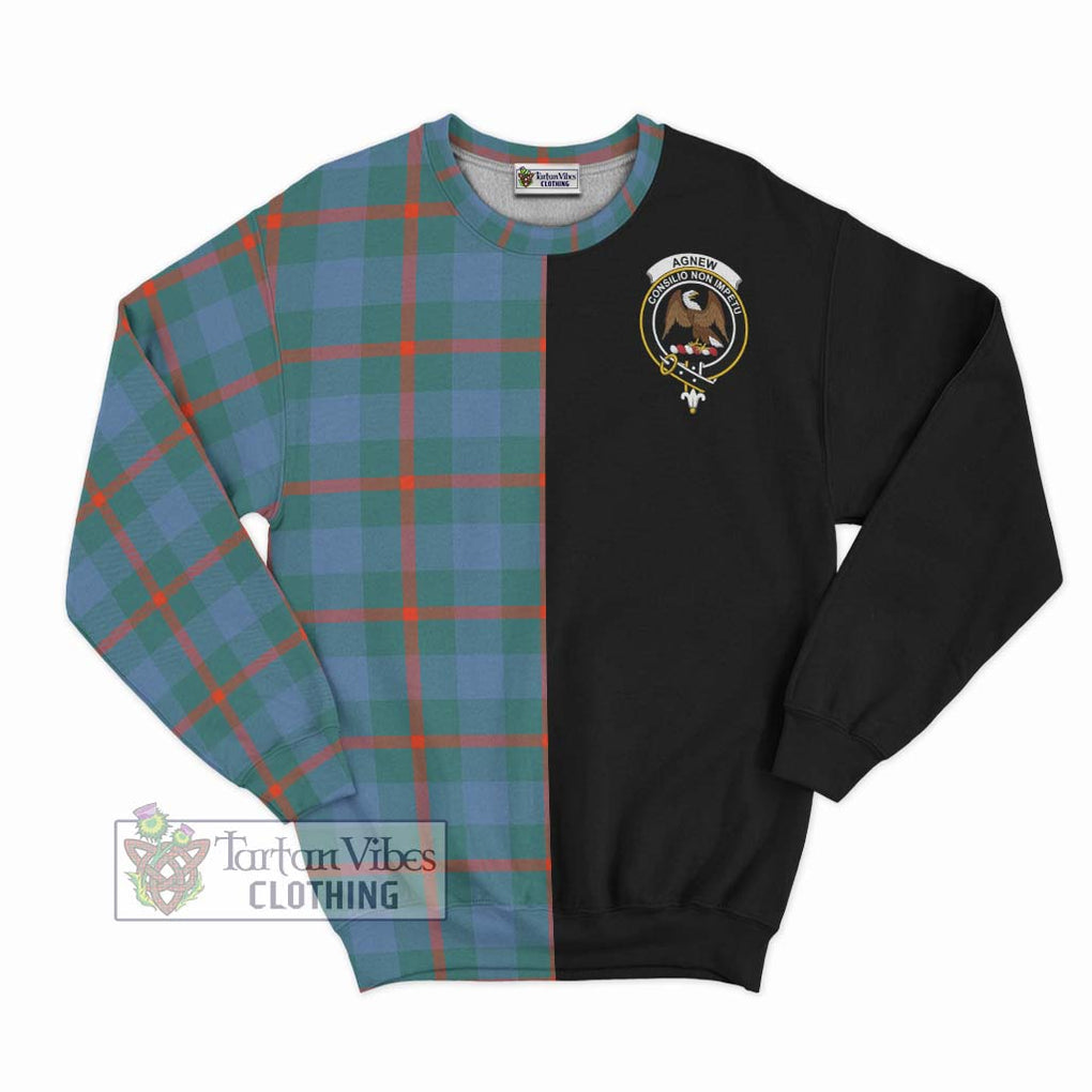 Agnew Ancient Tartan Sweatshirt with Family Crest and Half Of Me Style - Tartanvibesclothing Shop