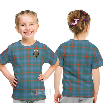 Agnew Ancient Tartan Kid T-Shirt with Family Crest