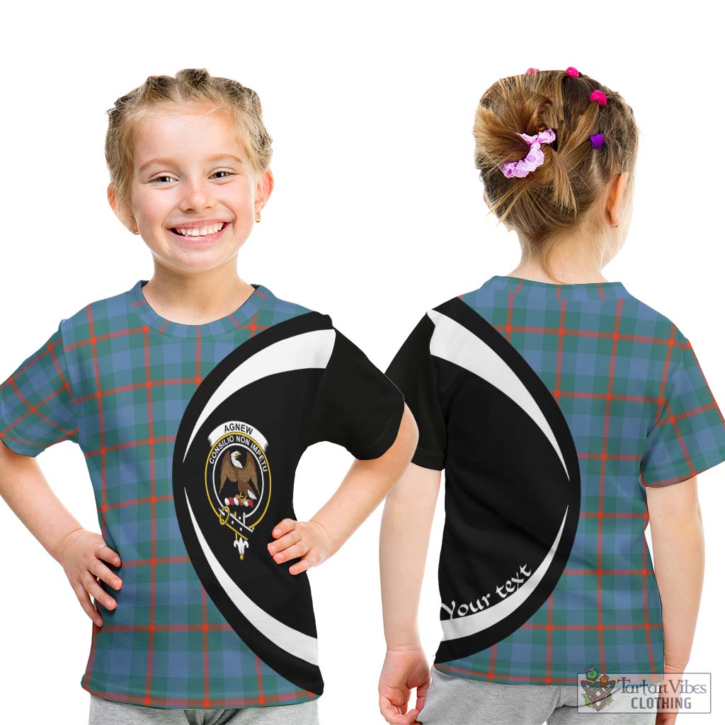 Agnew Ancient Tartan Kid T-Shirt with Family Crest Circle Style - Tartan Vibes Clothing