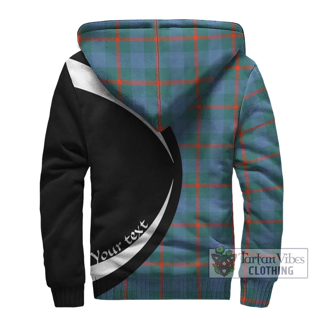 Agnew Ancient Tartan Sherpa Hoodie with Family Crest Circle Style - Tartan Vibes Clothing