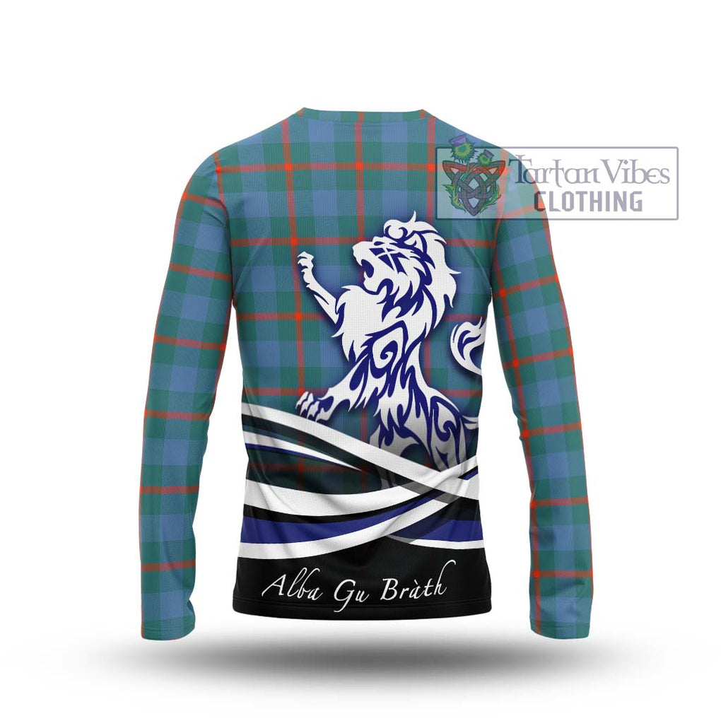 Agnew Ancient Tartan Long Sleeve T-Shirt with Alba Gu Brath Regal Lion Emblem - Tartanvibesclothing Shop