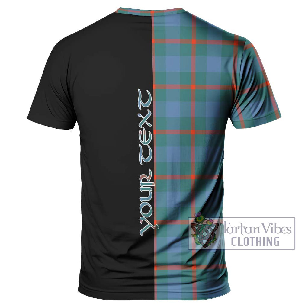 Agnew Ancient Tartan T-Shirt with Family Crest and Half Of Me Style - Tartanvibesclothing Shop