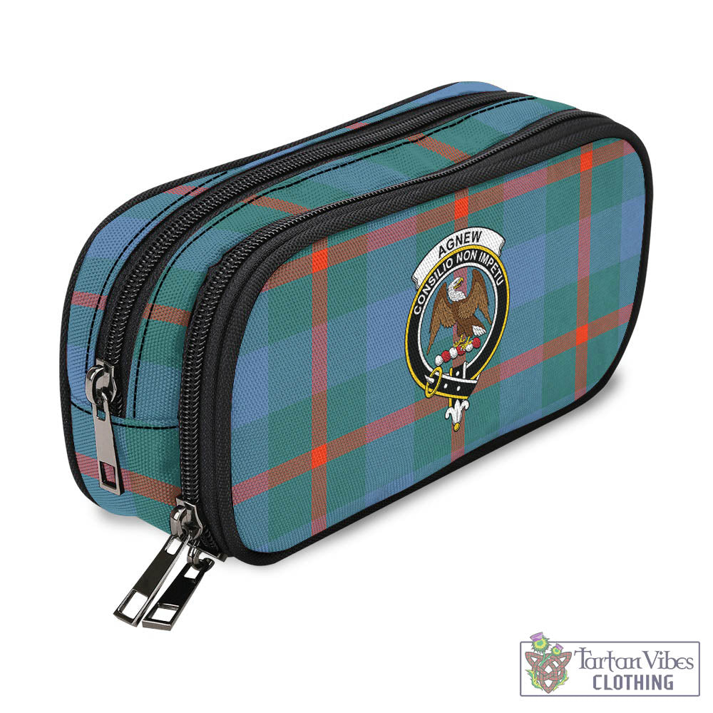 Tartan Vibes Clothing Agnew Ancient Tartan Pen and Pencil Case with Family Crest