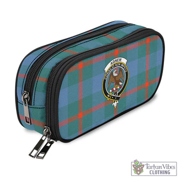 Agnew Ancient Tartan Pen and Pencil Case with Family Crest