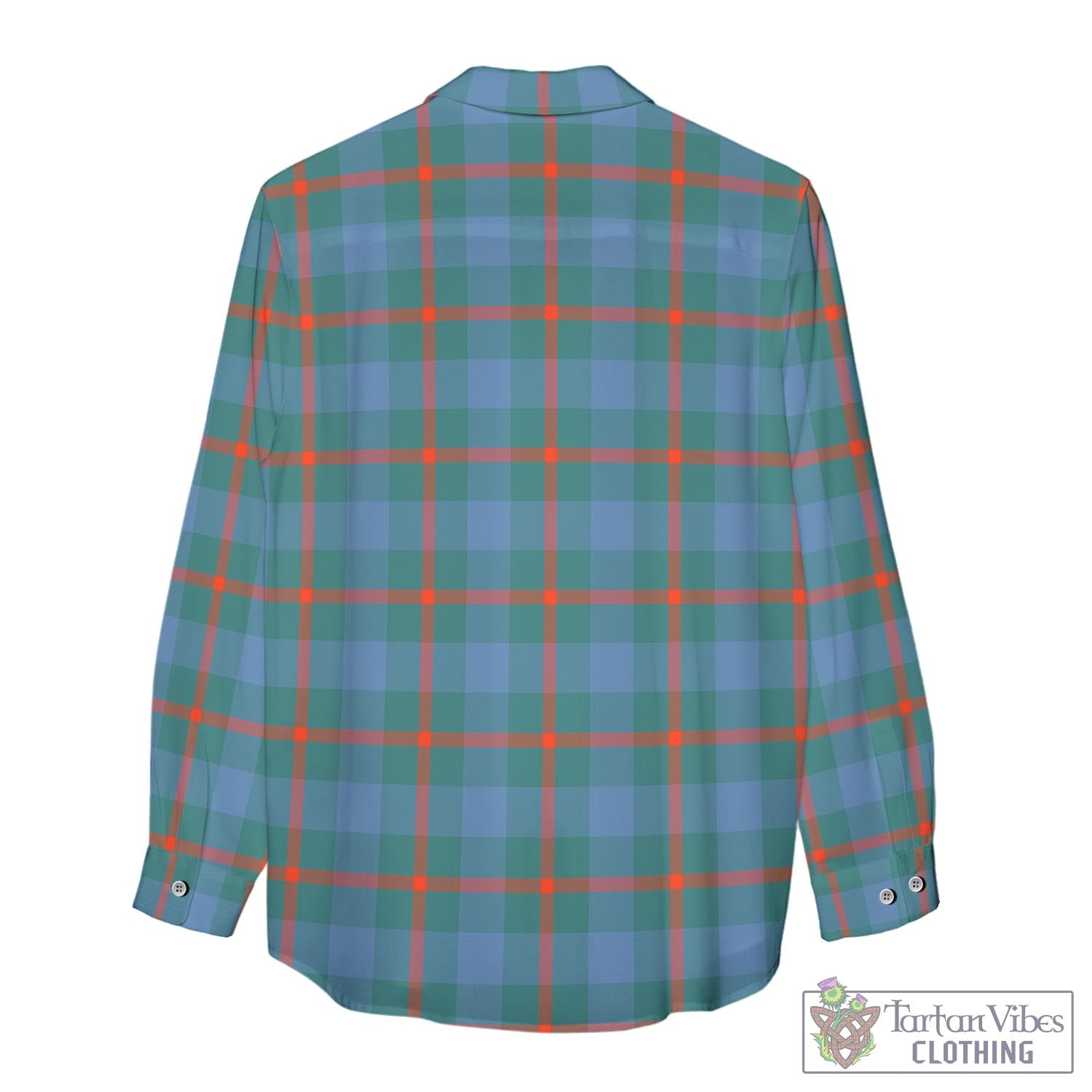 Tartan Vibes Clothing Agnew Ancient Tartan Womens Casual Shirt with Family Crest