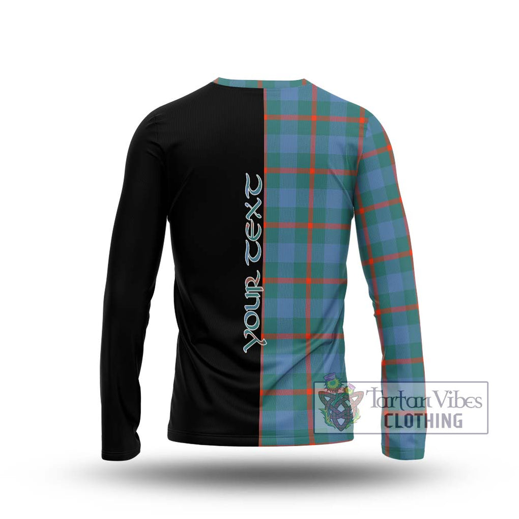 Agnew Ancient Tartan Long Sleeve T-Shirt with Family Crest and Half Of Me Style - Tartanvibesclothing Shop