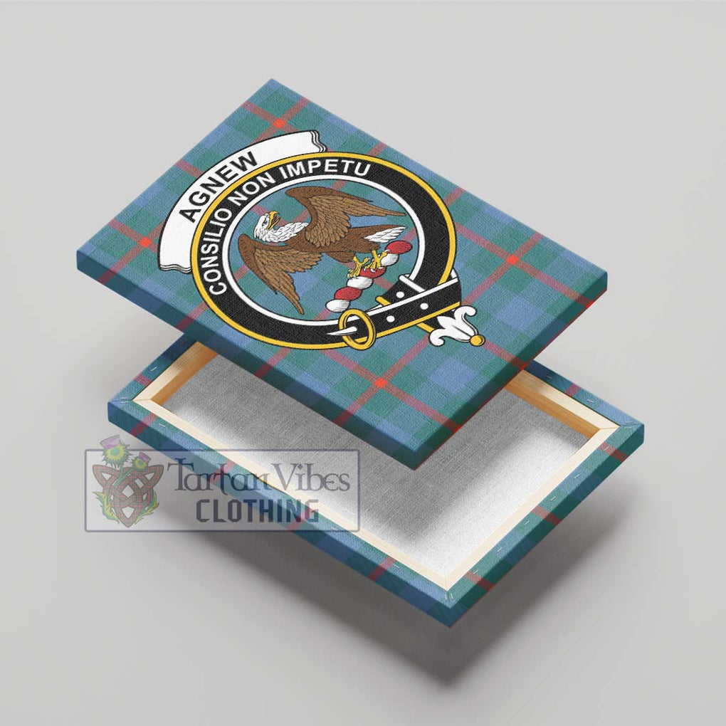 Agnew Ancient Tartan Canvas Print Wall Art with Family Crest - Tartan Vibes Clothing