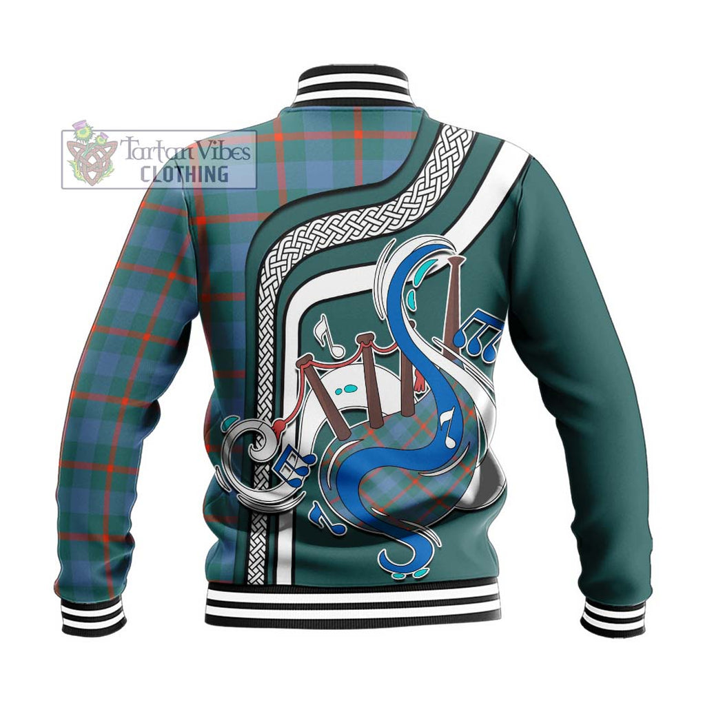 Tartan Vibes Clothing Agnew Ancient Tartan Baseball Jacket with Epic Bagpipe Style