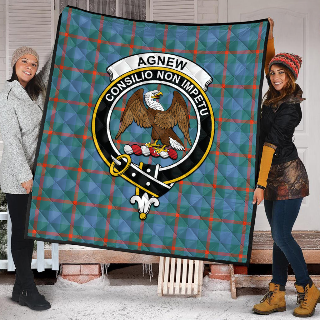 Agnew Ancient Tartan Quilt with Family Crest - Tartanvibesclothing