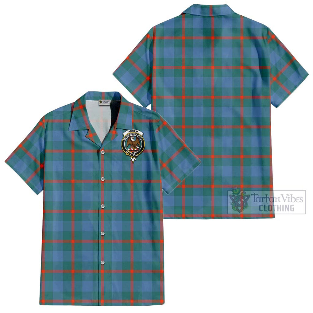 Agnew Ancient Tartan Cotton Hawaiian Shirt with Family Crest Kid - Tartan Vibes Clothing