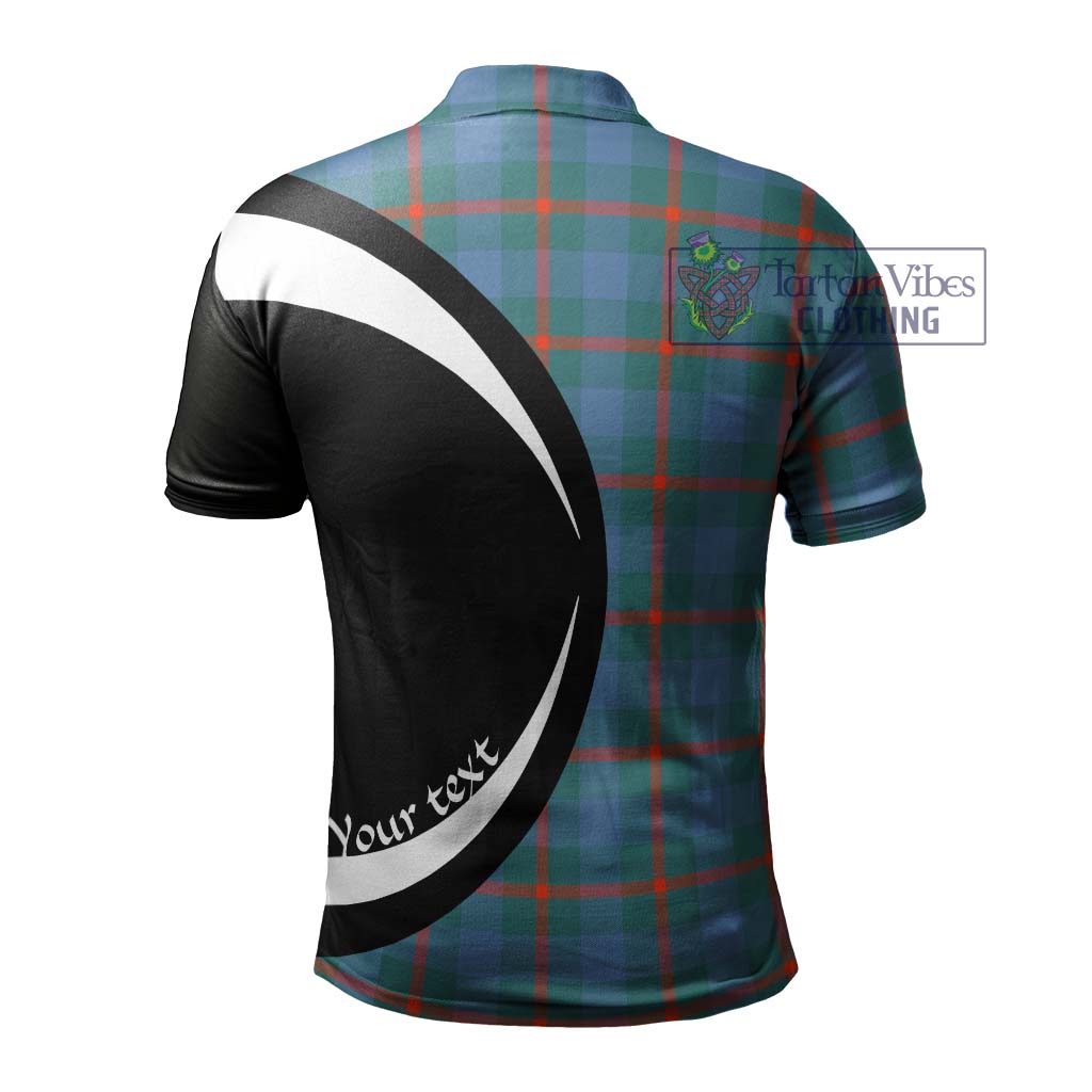 Tartan Vibes Clothing Agnew Ancient Tartan Men's Polo Shirt with Family Crest Circle Style