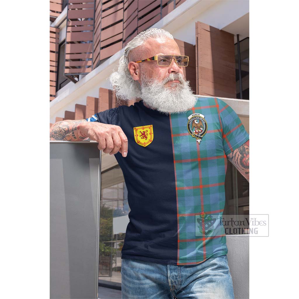 Tartan Vibes Clothing Agnew Ancient Tartan Cotton T-shirt with Scottish Lion Royal Arm Half Style