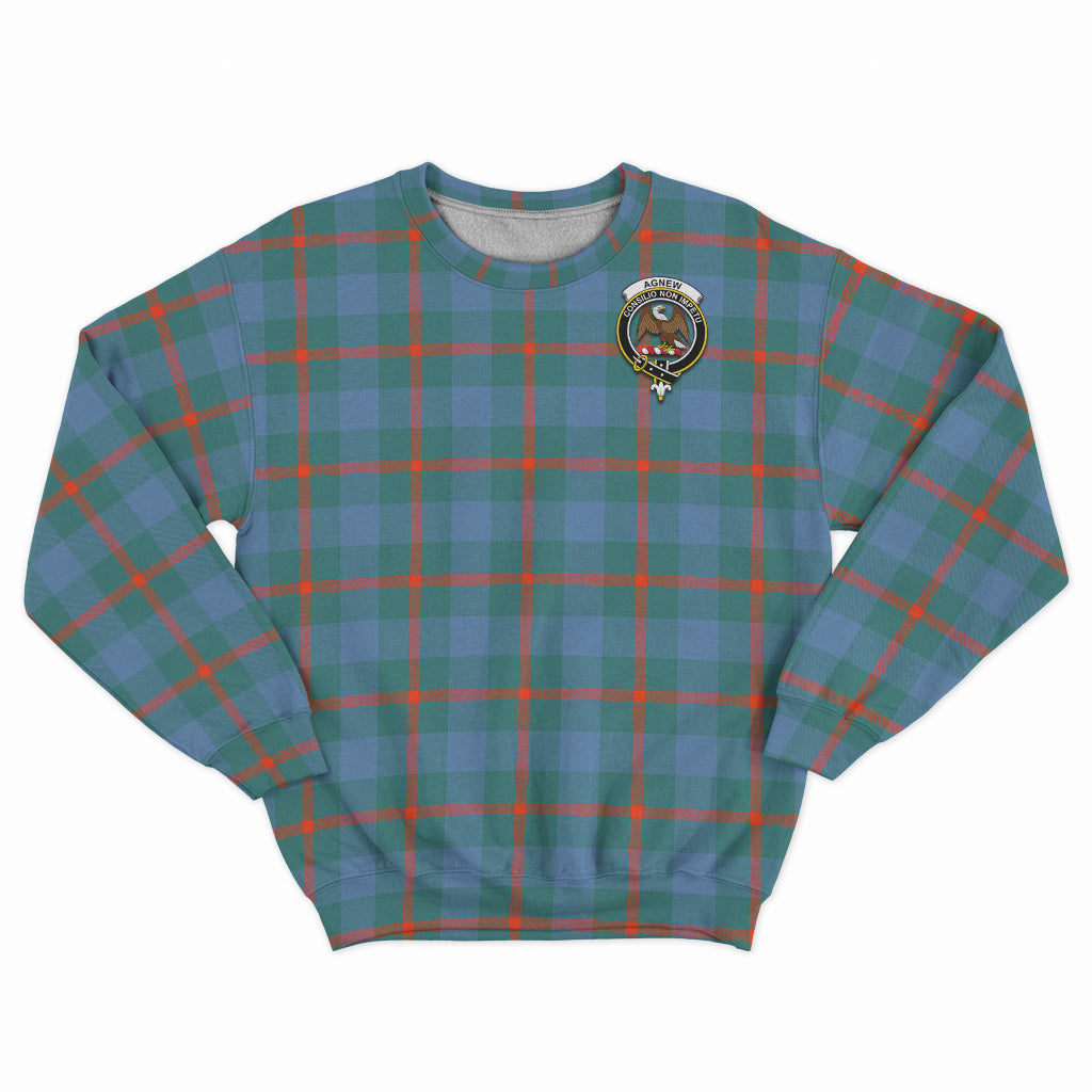 Agnew Ancient Tartan Sweatshirt with Family Crest - Tartan Vibes Clothing