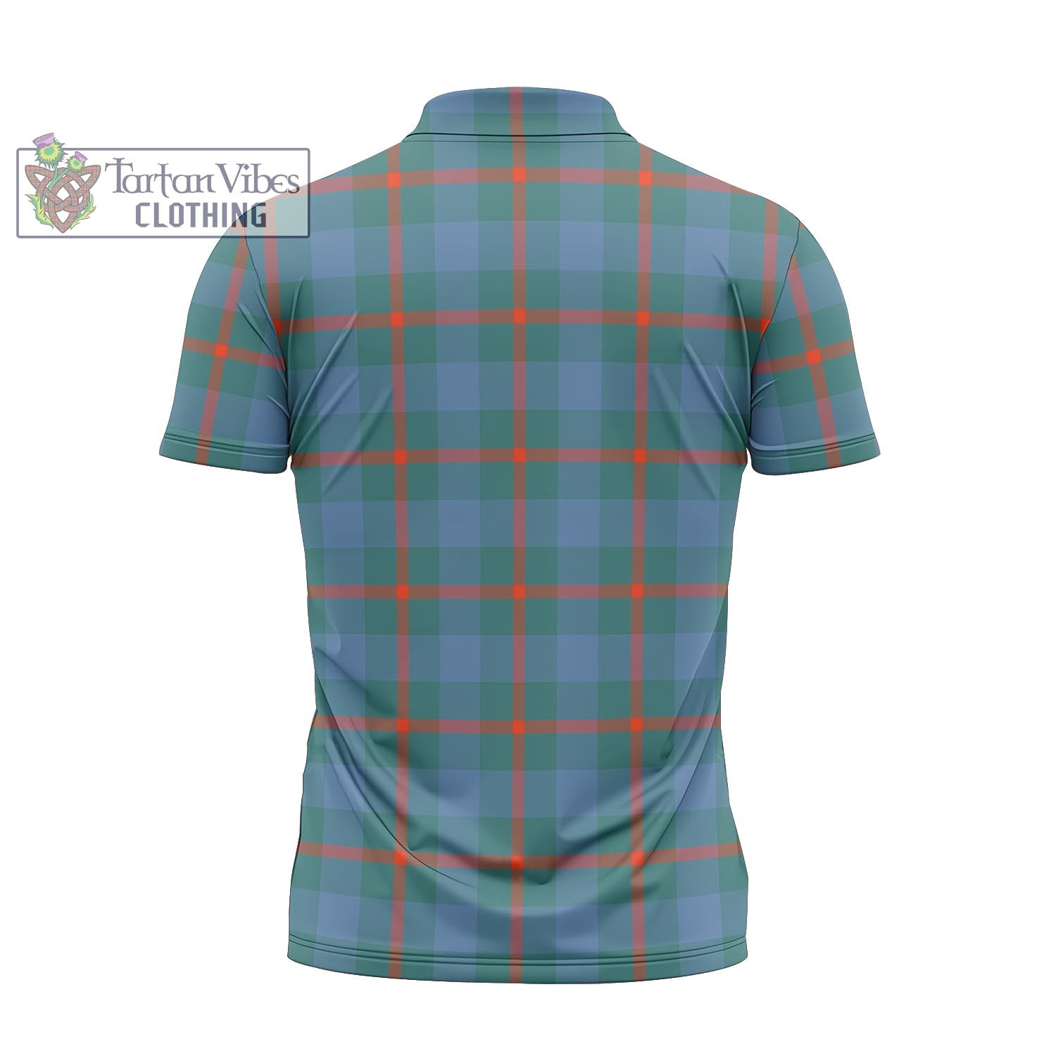 Tartan Vibes Clothing Agnew Ancient Tartan Zipper Polo Shirt with Family Crest