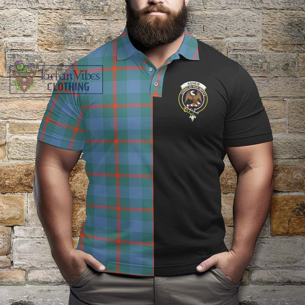 Agnew Ancient Tartan Polo Shirt with Family Crest and Half Of Me Style - Tartanvibesclothing Shop