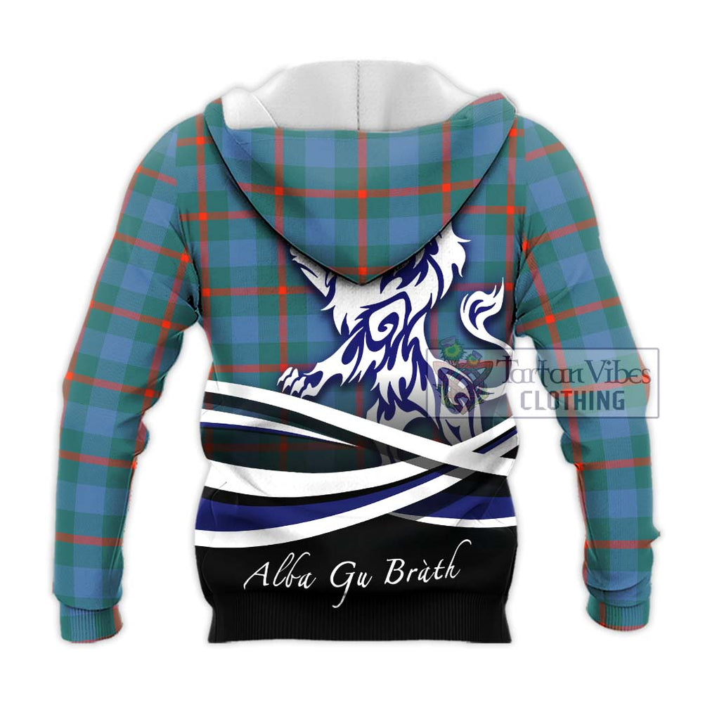 Agnew Ancient Tartan Knitted Hoodie with Alba Gu Brath Regal Lion Emblem - Tartanvibesclothing Shop