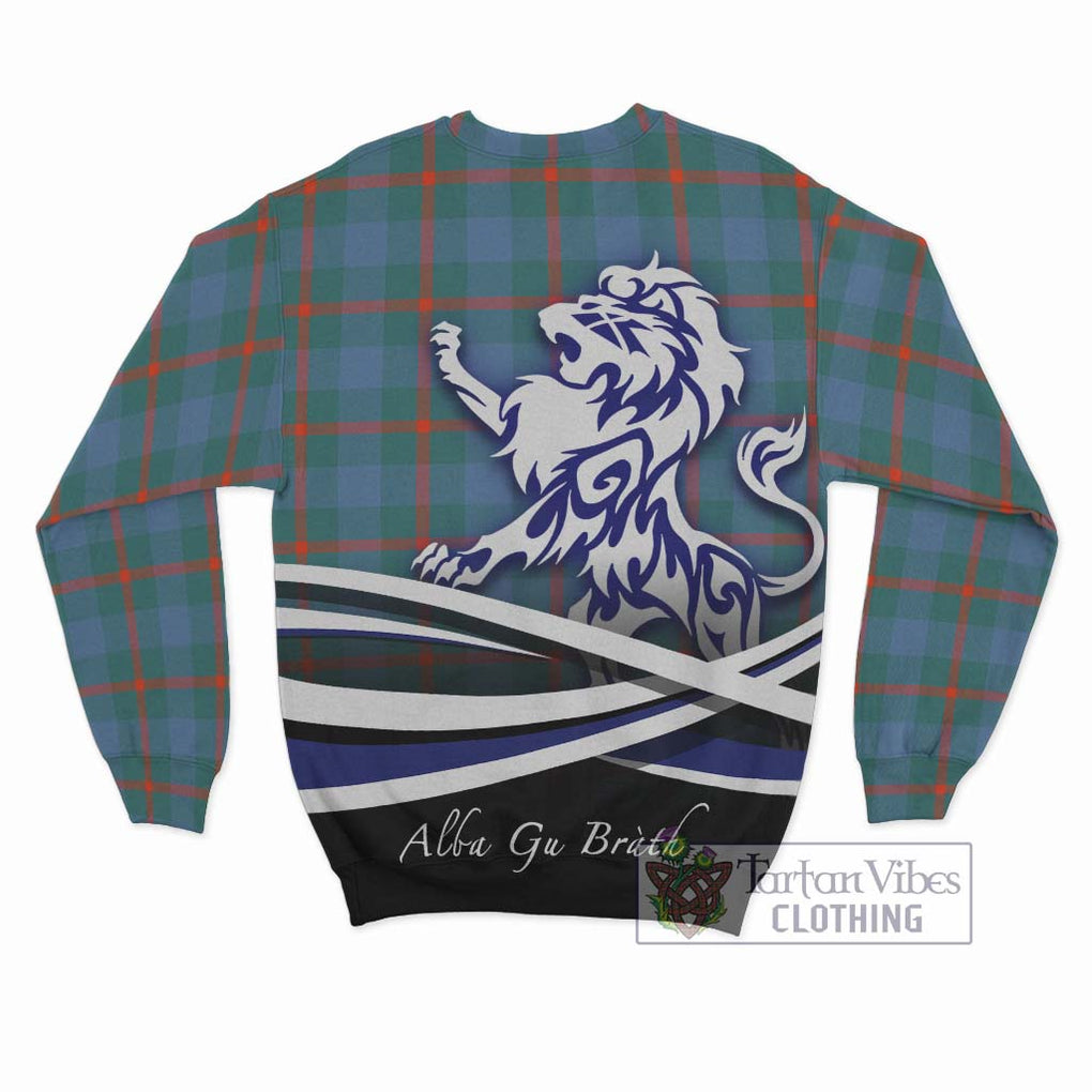 Agnew Ancient Tartan Sweatshirt with Alba Gu Brath Regal Lion Emblem - Tartanvibesclothing Shop