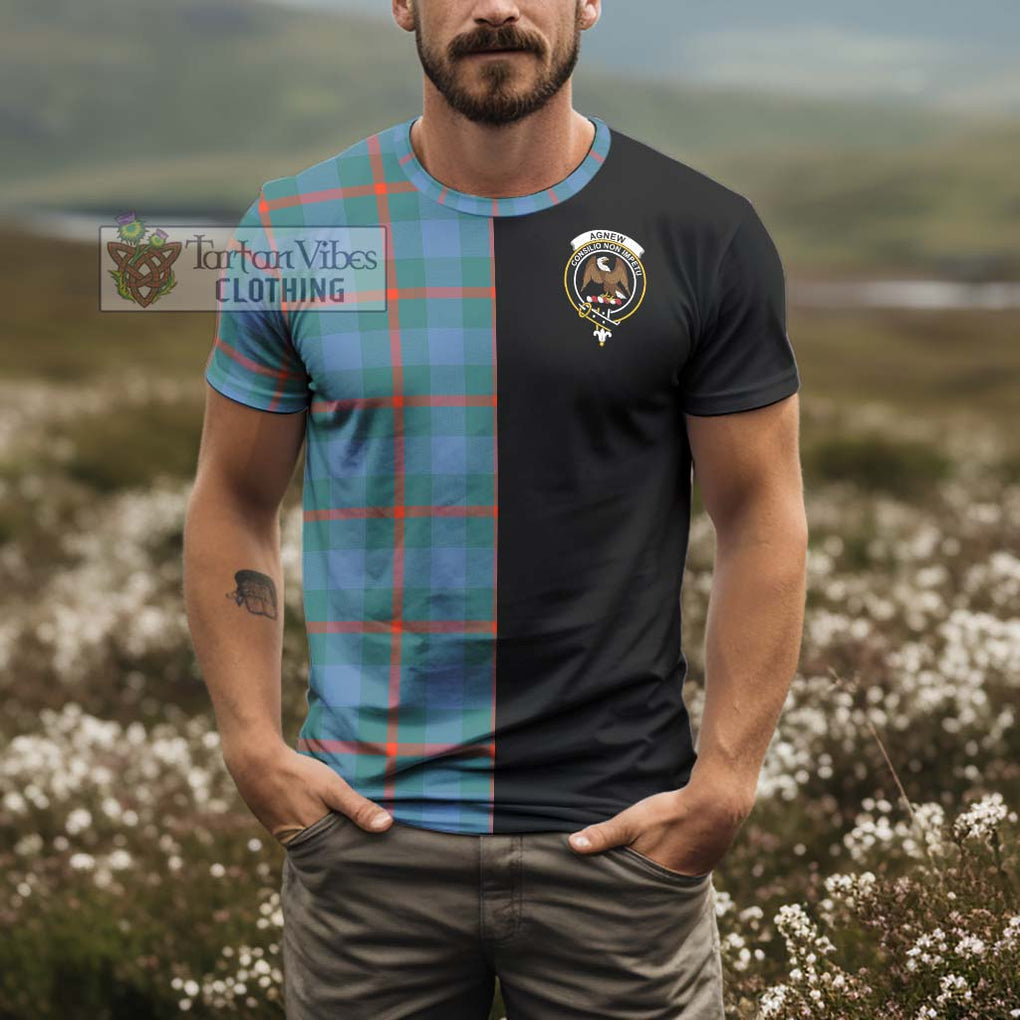 Agnew Ancient Tartan T-Shirt with Family Crest and Half Of Me Style - Tartanvibesclothing Shop