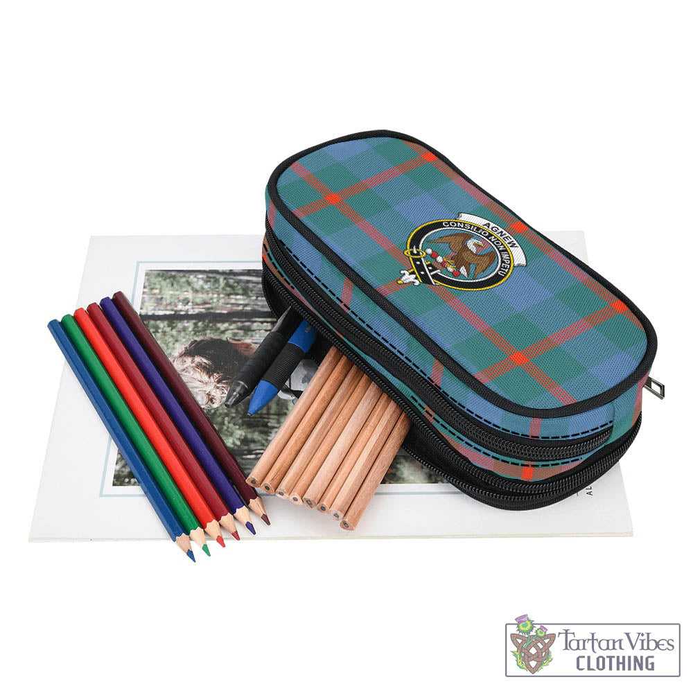 Tartan Vibes Clothing Agnew Ancient Tartan Pen and Pencil Case with Family Crest