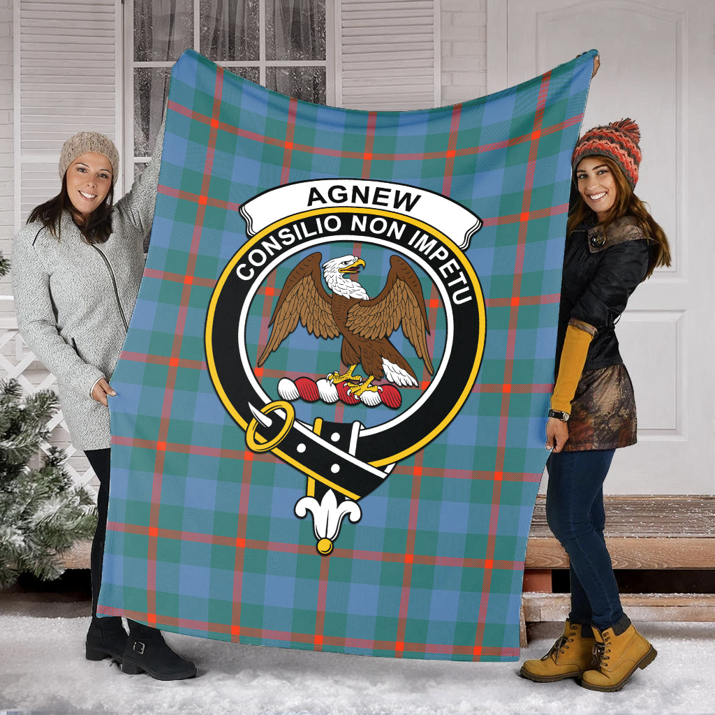 Agnew Ancient Tartan Blanket with Family Crest - Tartan Vibes Clothing