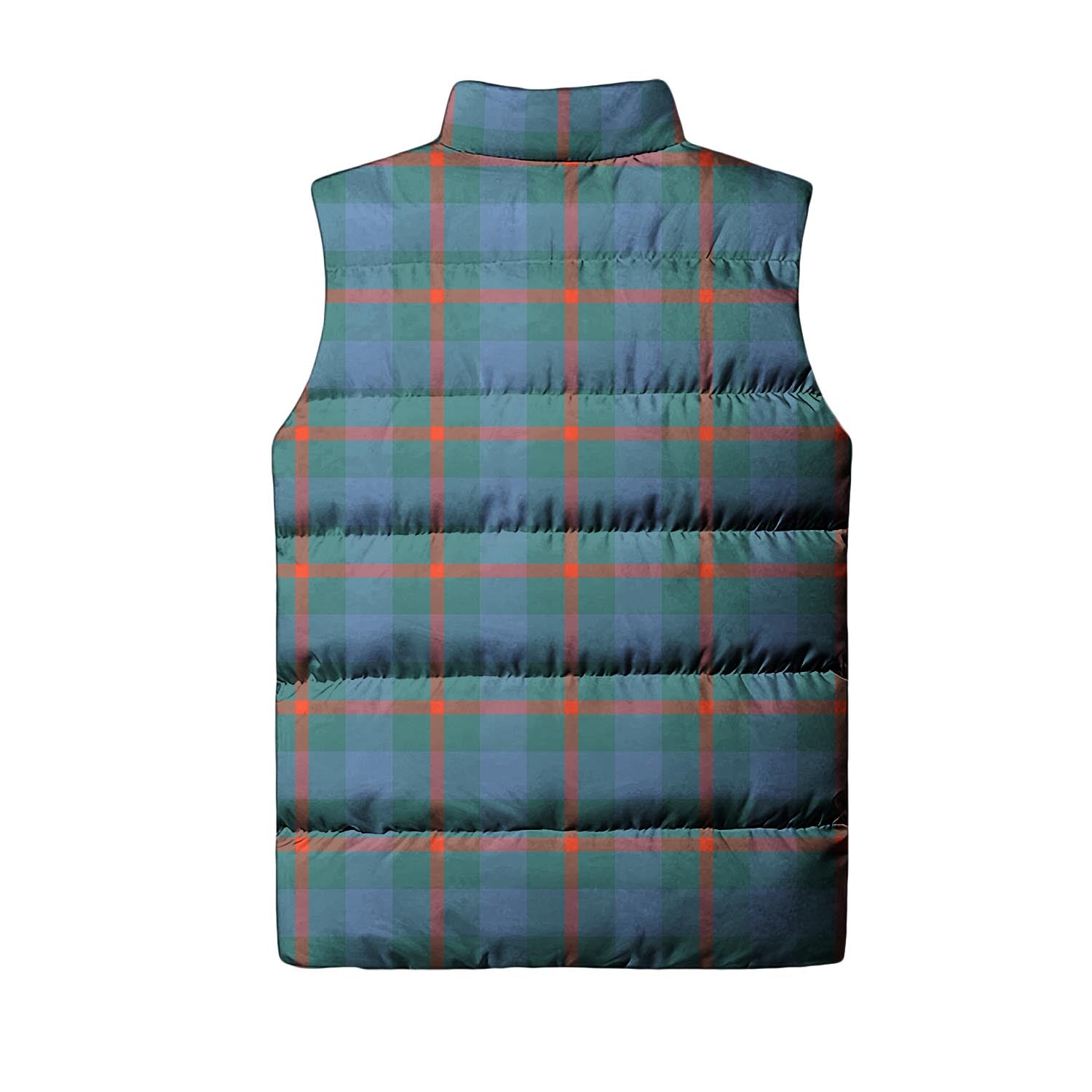 Agnew Ancient Tartan Sleeveless Puffer Jacket with Family Crest - Tartanvibesclothing