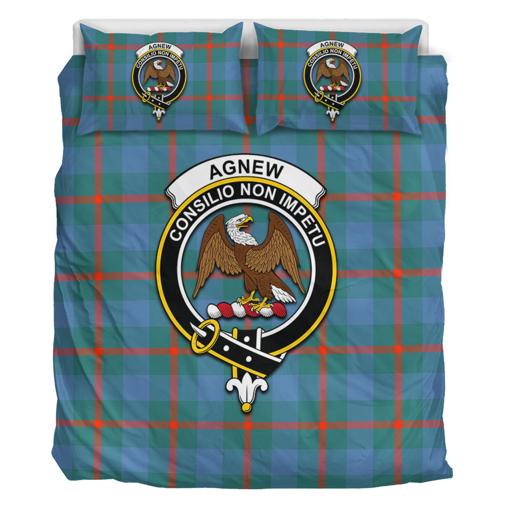 Agnew Ancient Tartan Bedding Set with Family Crest - Tartan Vibes Clothing