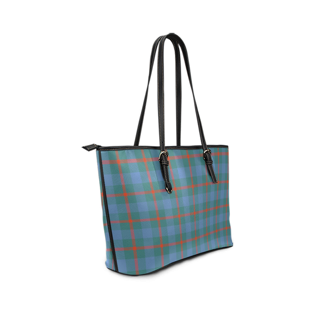 Agnew Ancient Tartan Leather Tote Bag - Tartanvibesclothing