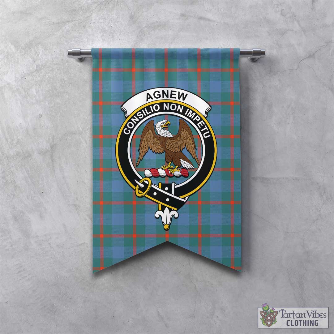 Tartan Vibes Clothing Agnew Ancient Tartan Gonfalon, Tartan Banner with Family Crest