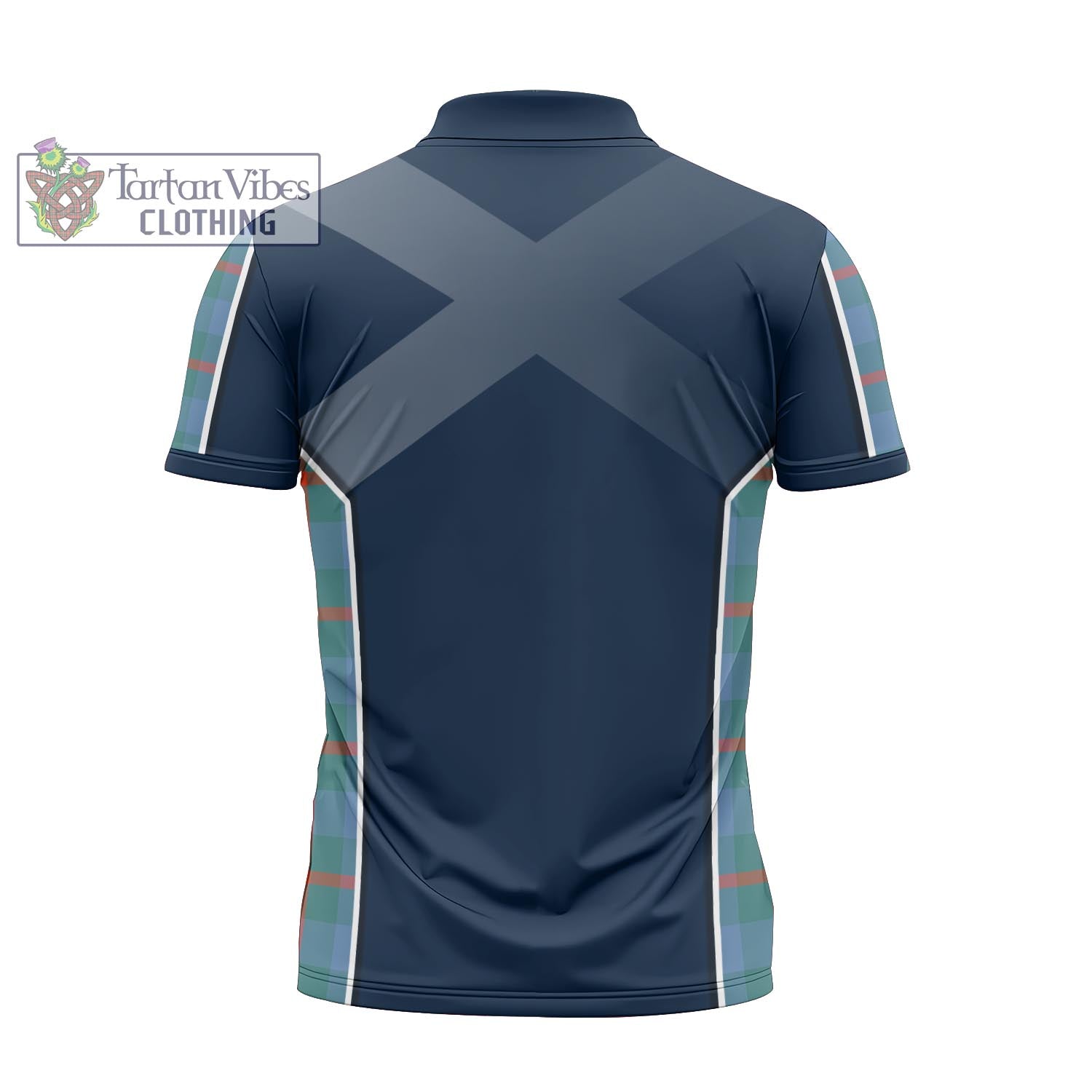 Tartan Vibes Clothing Agnew Ancient Tartan Zipper Polo Shirt with Family Crest and Scottish Thistle Vibes Sport Style