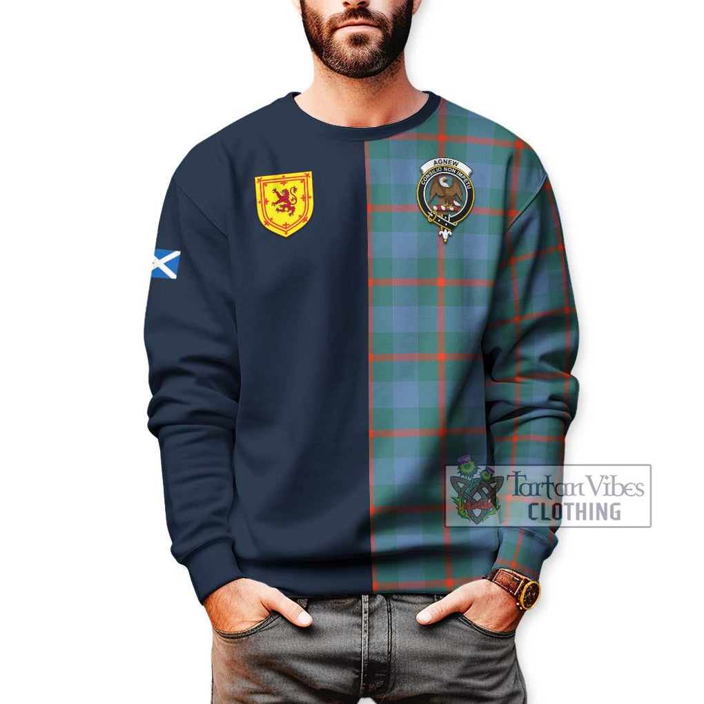 Tartan Vibes Clothing Agnew Ancient Tartan Sweatshirt with Scottish Lion Royal Arm Half Style