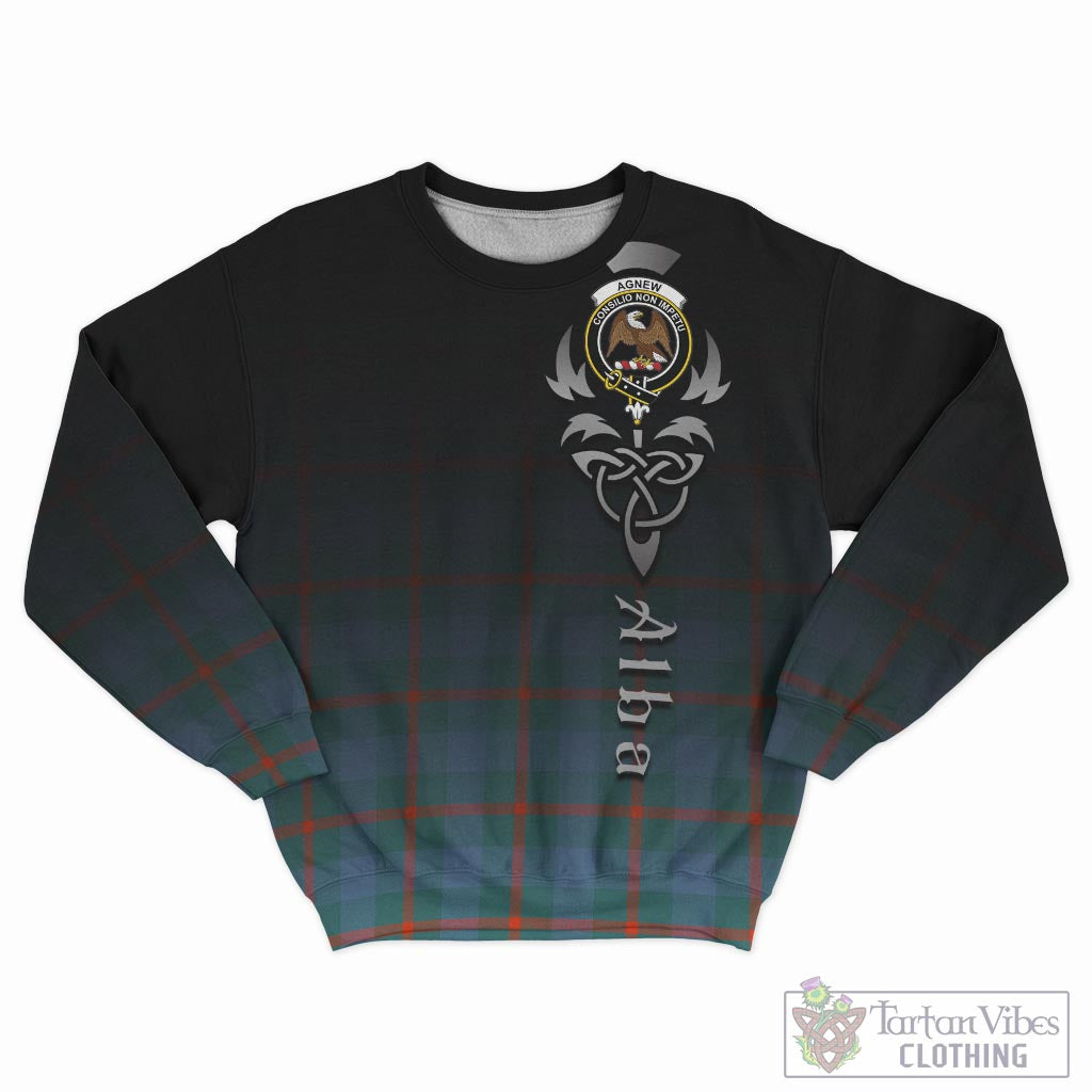 Tartan Vibes Clothing Agnew Ancient Tartan Sweatshirt Featuring Alba Gu Brath Family Crest Celtic Inspired