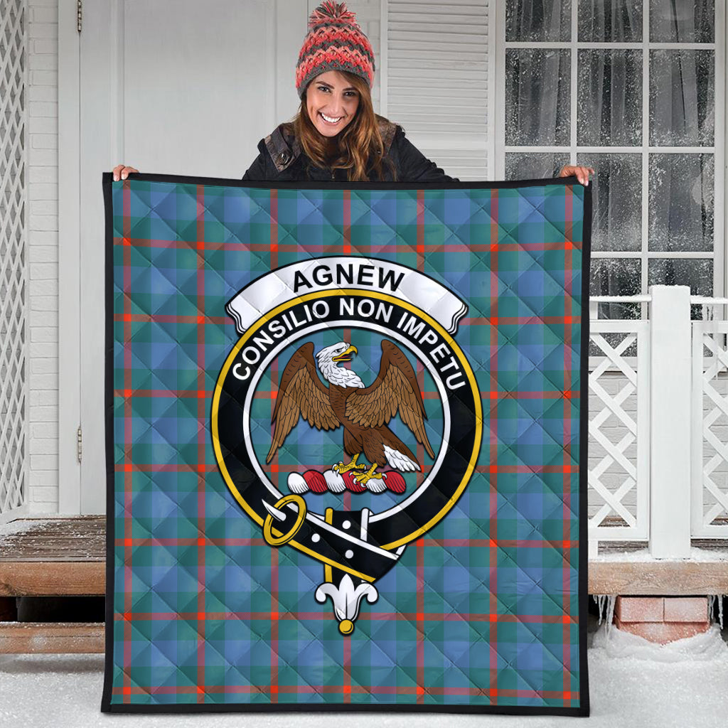 Agnew Ancient Tartan Quilt with Family Crest - Tartanvibesclothing