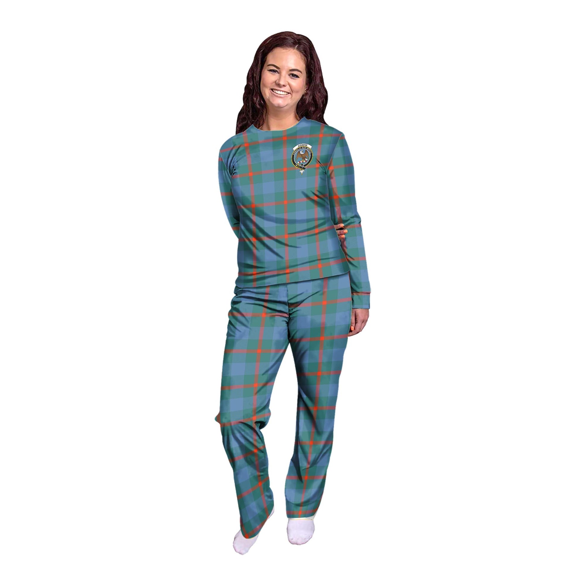 Agnew Ancient Tartan Pajamas Family Set with Family Crest - Tartan Vibes Clothing