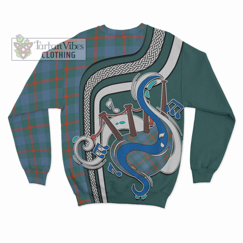 Agnew Ancient Tartan Sweatshirt with Epic Bagpipe Style - Tartanvibesclothing Shop